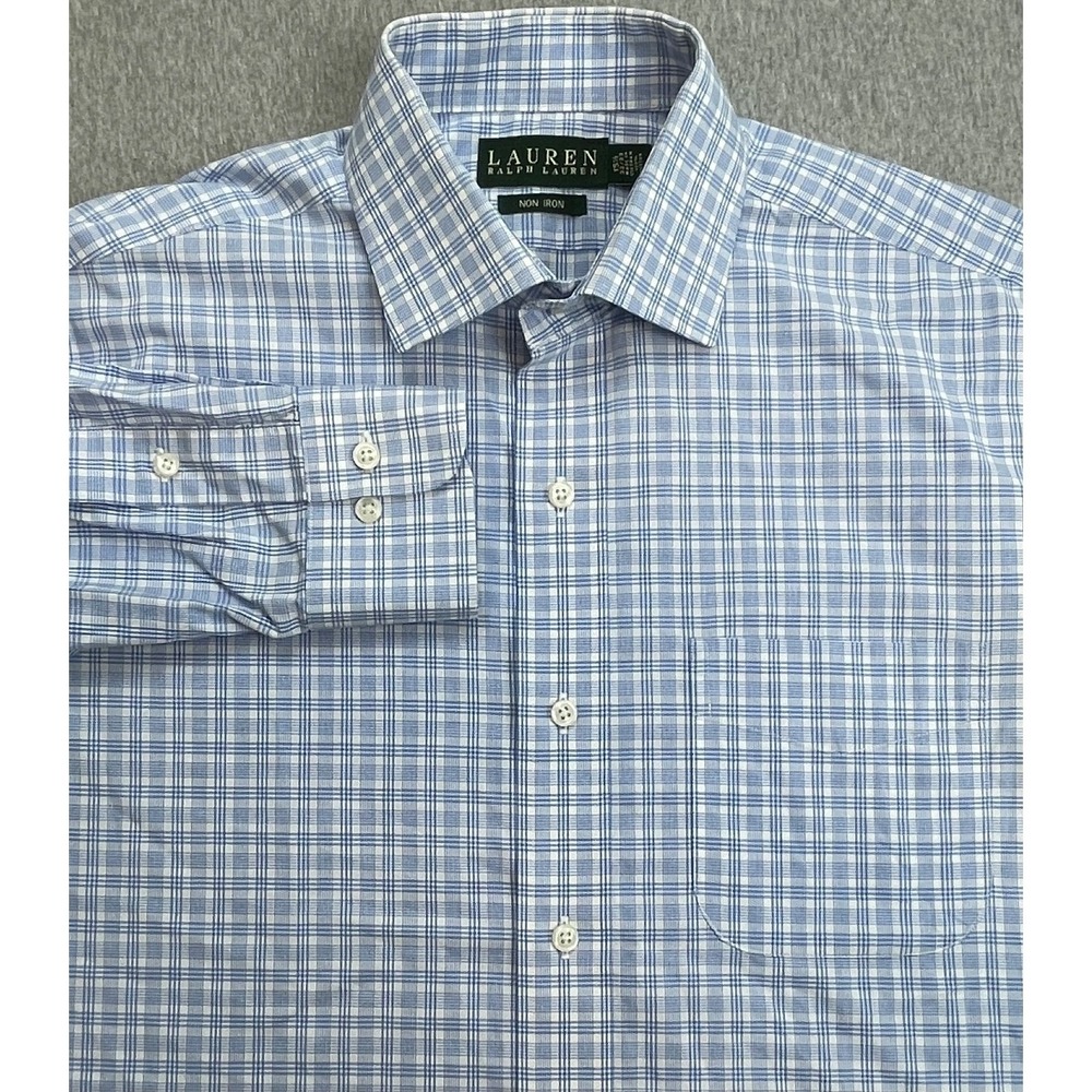 Lauren Ralph Lauren Shirt Mens 15.5 - 32/33 Plaid 100% Cotton Button Up